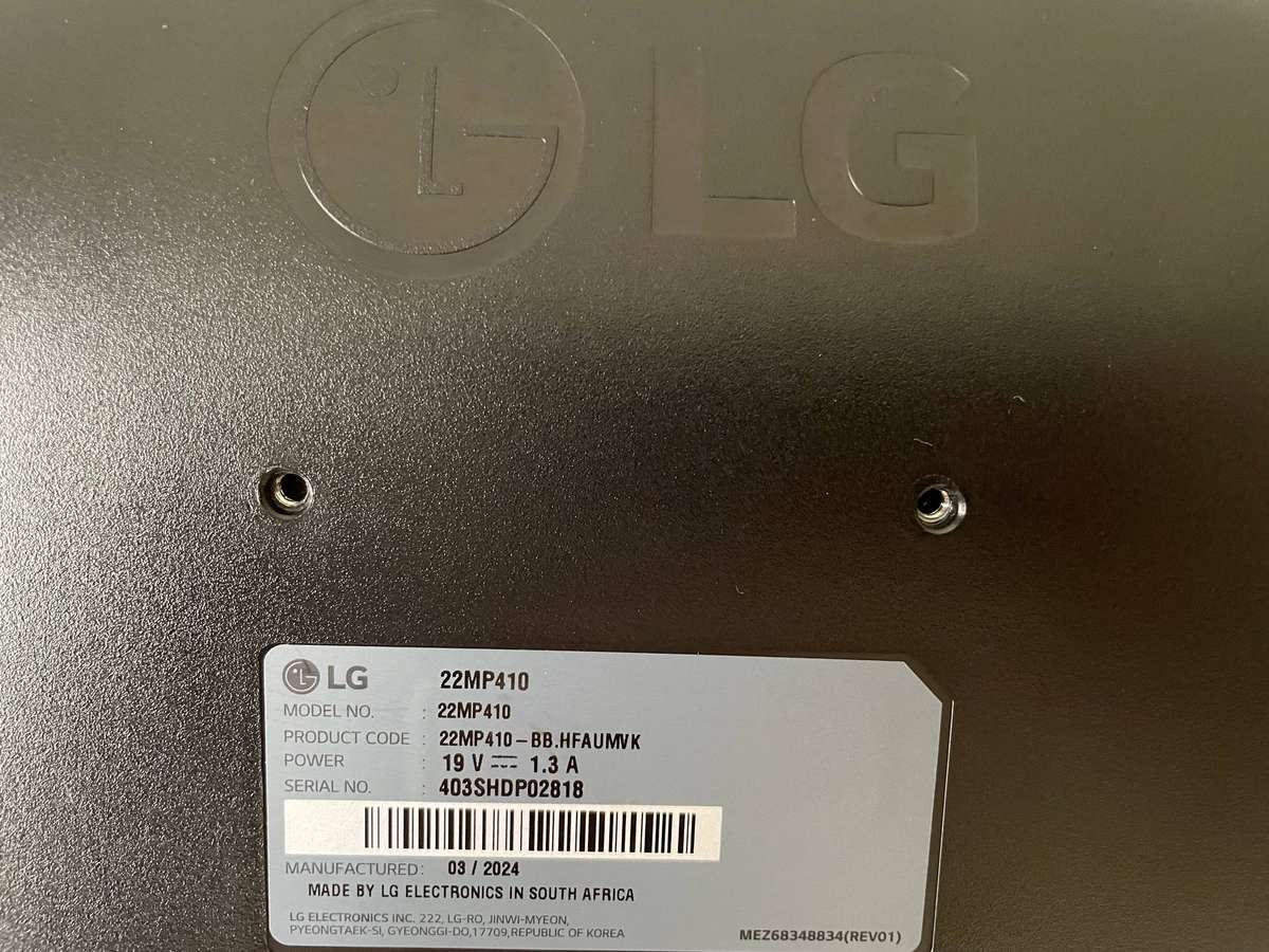  LG 22 Full HD Monitor  Model 22MP410 