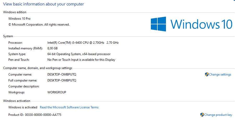 6th gen Core i5 with 8GB RX580 Gaming PC