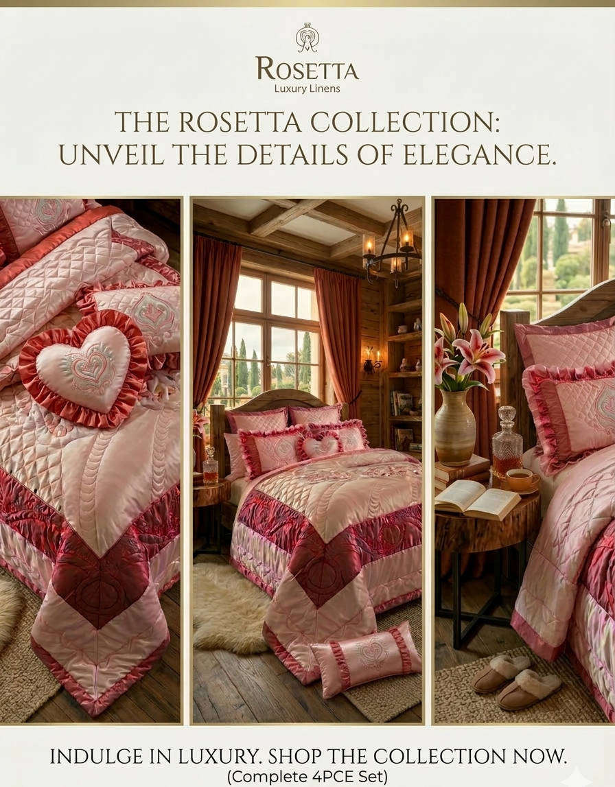 The Luxury Rosetta Satin 4-Piece Collection...King size_ worth R1799..Absolutely stunning...