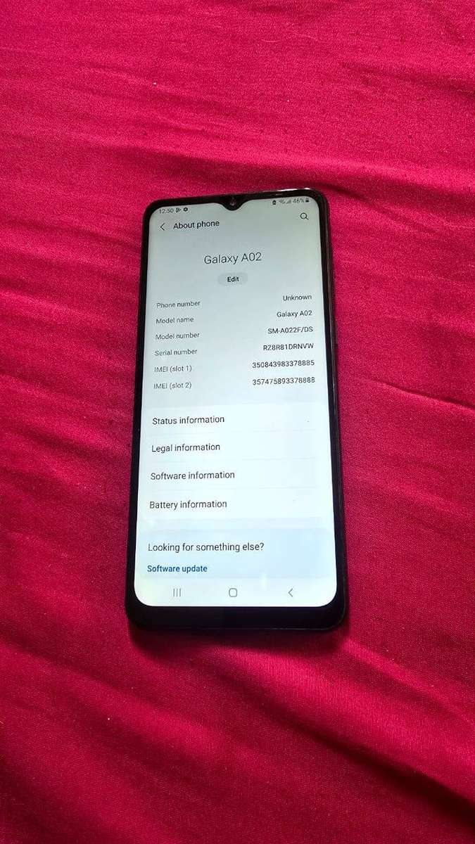 Samsung Galaxy A02 with box and charger