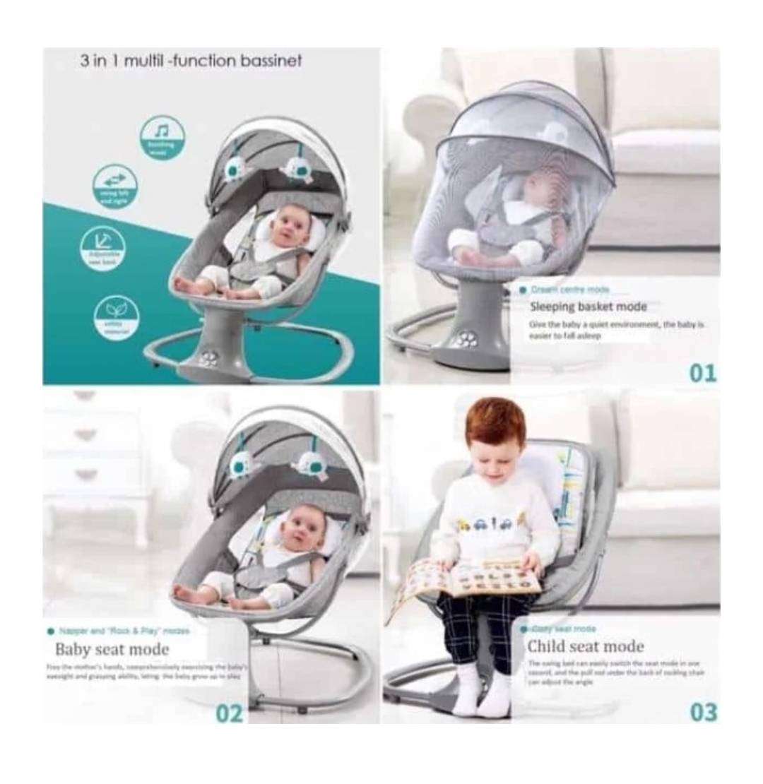 3-in-1 Deluxe Multi-Function Bassinet-Grey