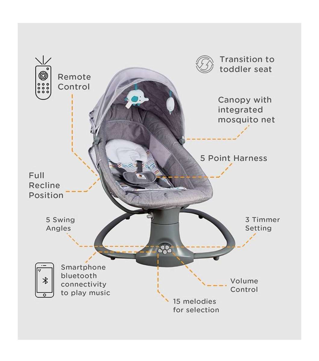 3-in-1 Deluxe Multi-Function Bassinet-Grey