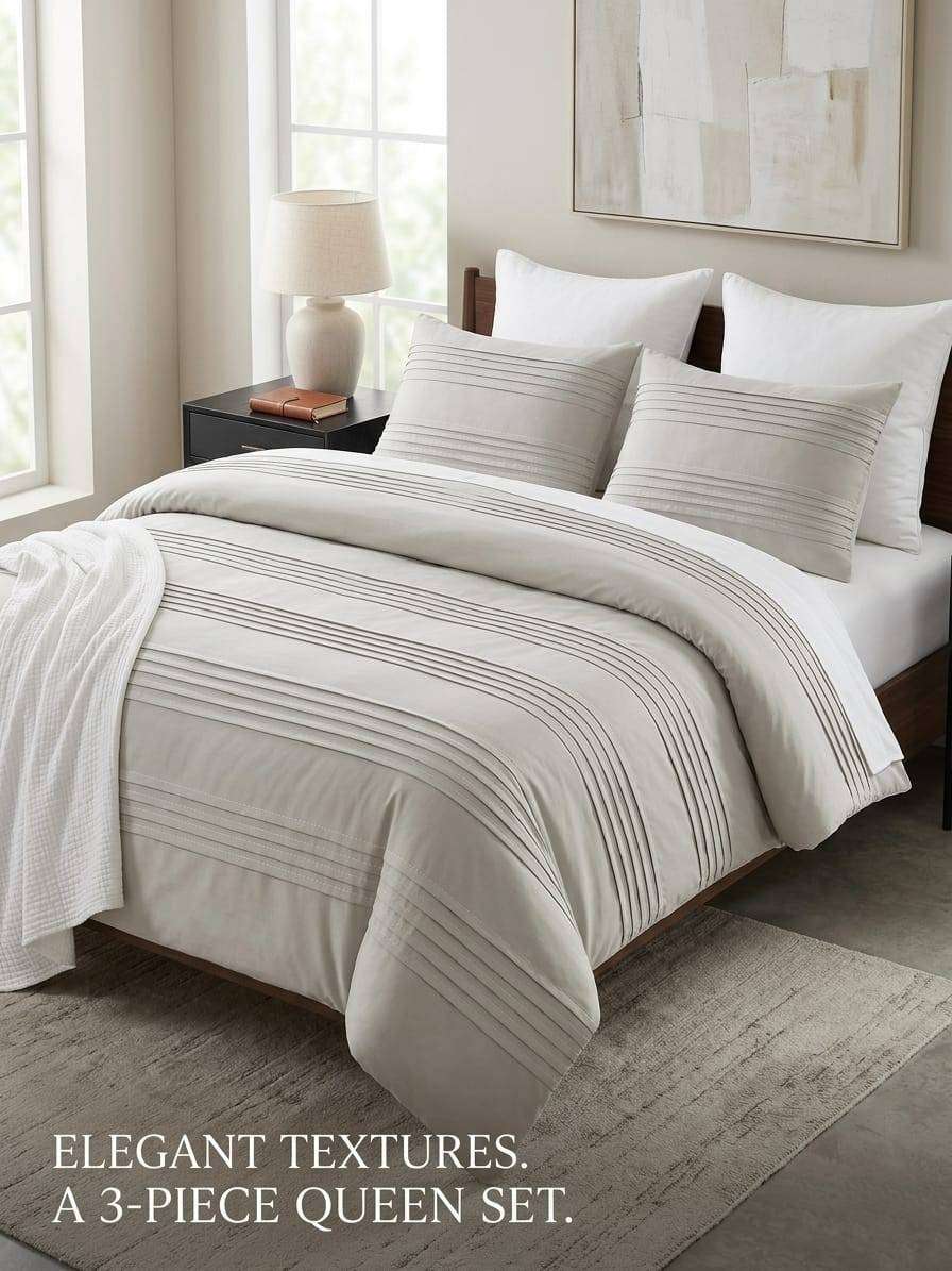 ELEGANT TEXTURE 3 PCE QUEEN DUVET SET Worth R1799...***Exceptional quality
