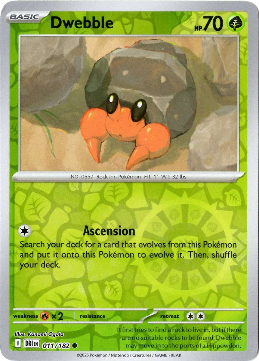 Pokemon Card - SV10: Destined Rivals - Dwebble - 011/182 - Reverse Holofoil