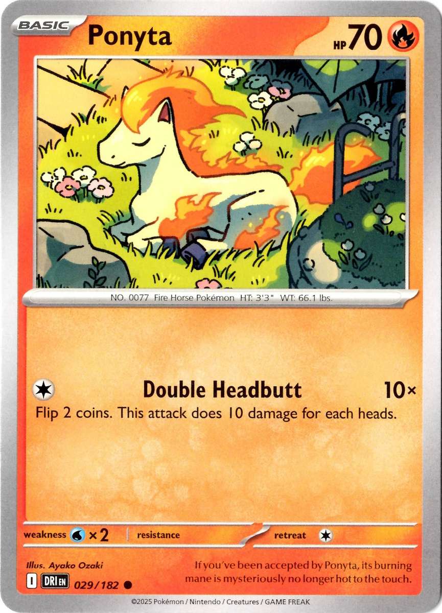 Pokemon Card - SV10: Destined Rivals - Ponyta - 029/182 - Normal
