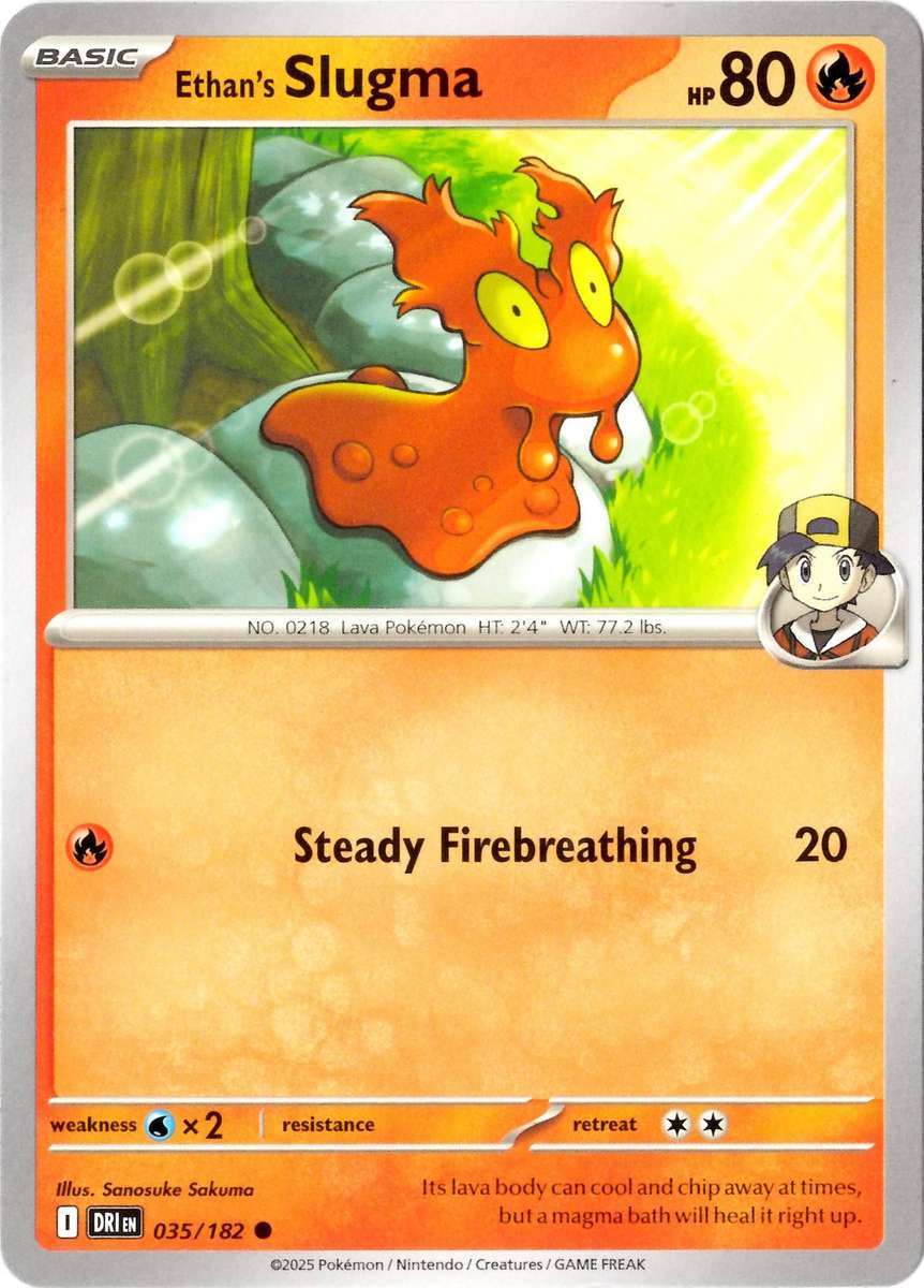 Pokemon Card - SV10: Destined Rivals - Ethan's Slugma - 035/182 - Normal