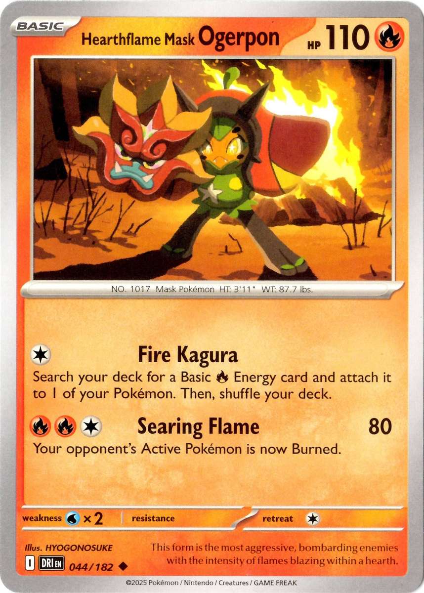 Pokemon Card - SV10: Destined Rivals - Hearthflame Mask Ogerpon - 044/182 - Normal