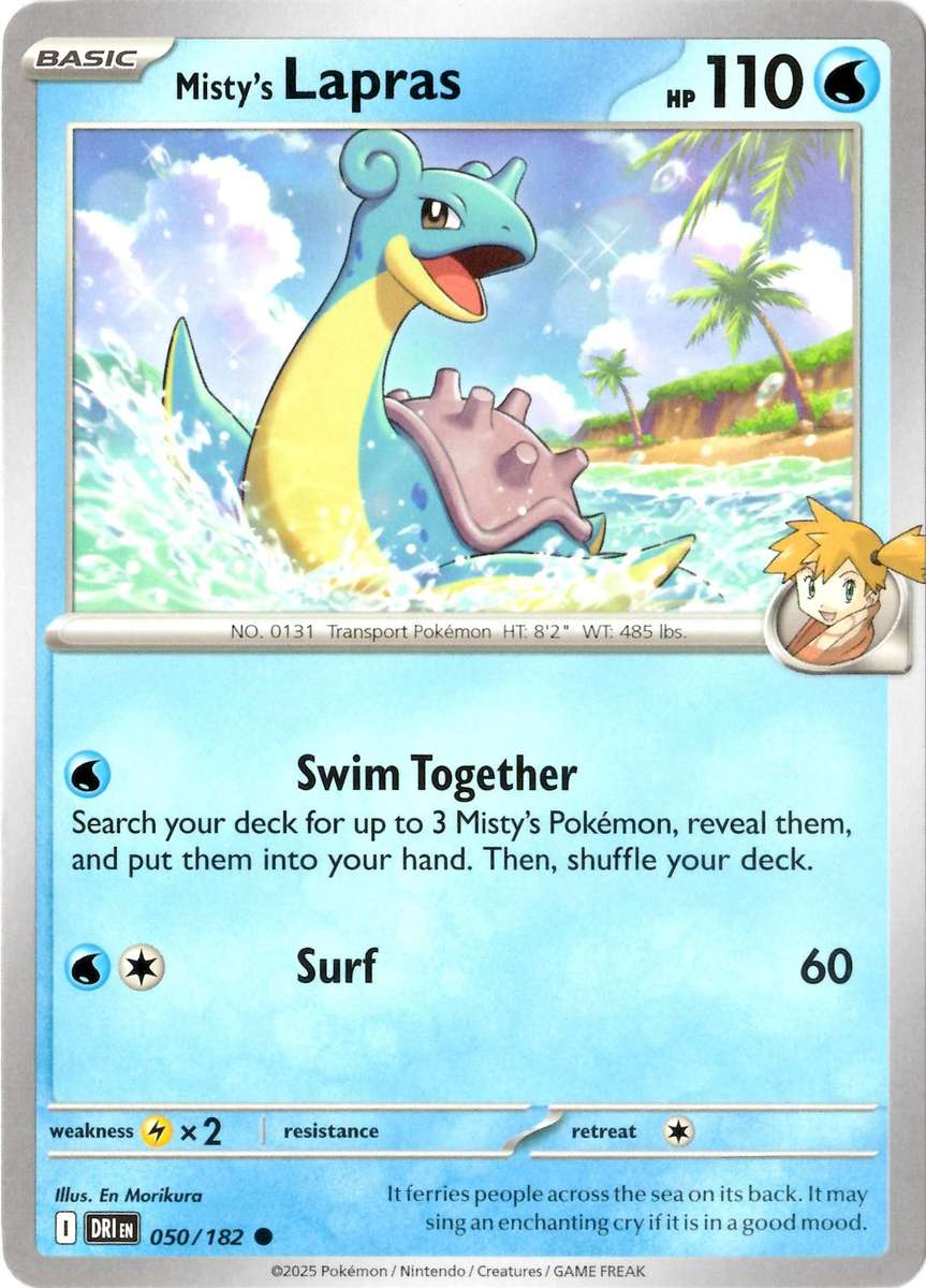 Pokemon Card - SV10: Destined Rivals - Misty's Lapras - 050/182 - Normal