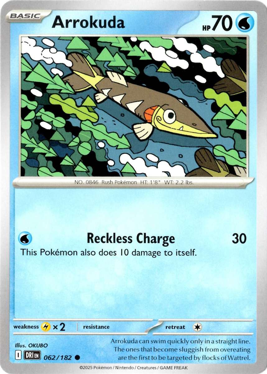 Pokemon Card - SV10: Destined Rivals - Arrokuda - 062/182 - Normal
