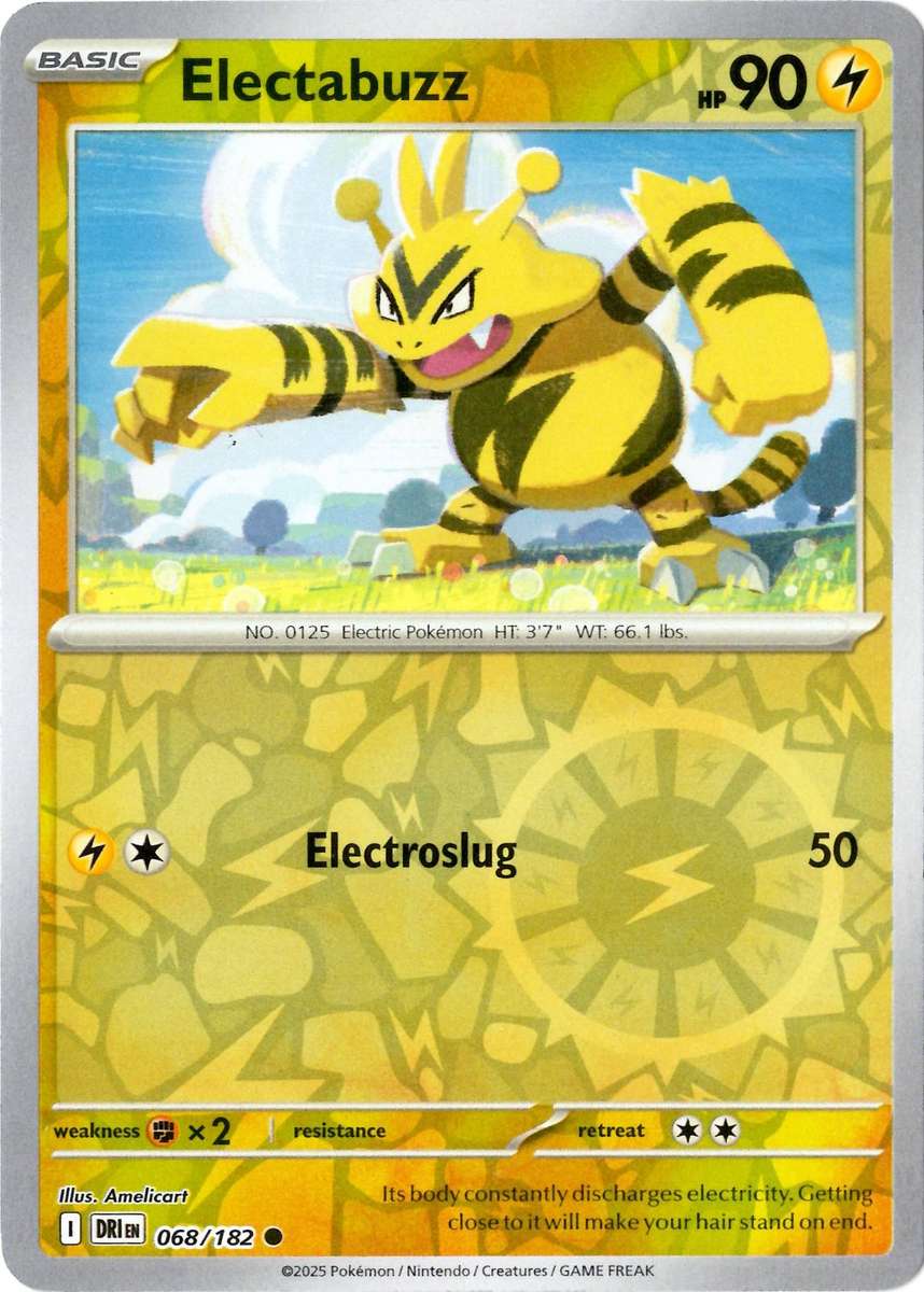 Pokemon Card - SV10: Destined Rivals - Electabuzz - 068/182 - Reverse Holofoil