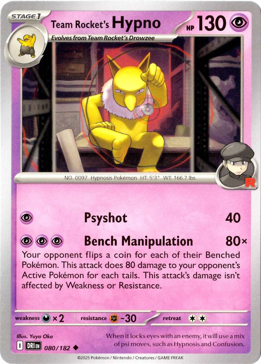 Pokemon Card - SV10: Destined Rivals - Team Rocket's Hypno - 080/182 - Normal