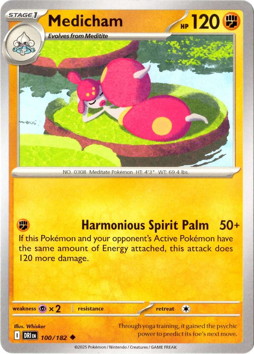 Pokemon Card - SV10: Destined Rivals - Medicham - 100/182 - Normal