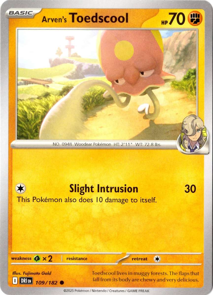 Pokemon Card - SV10: Destined Rivals - Arven's Toedscool - 109/182 - Normal