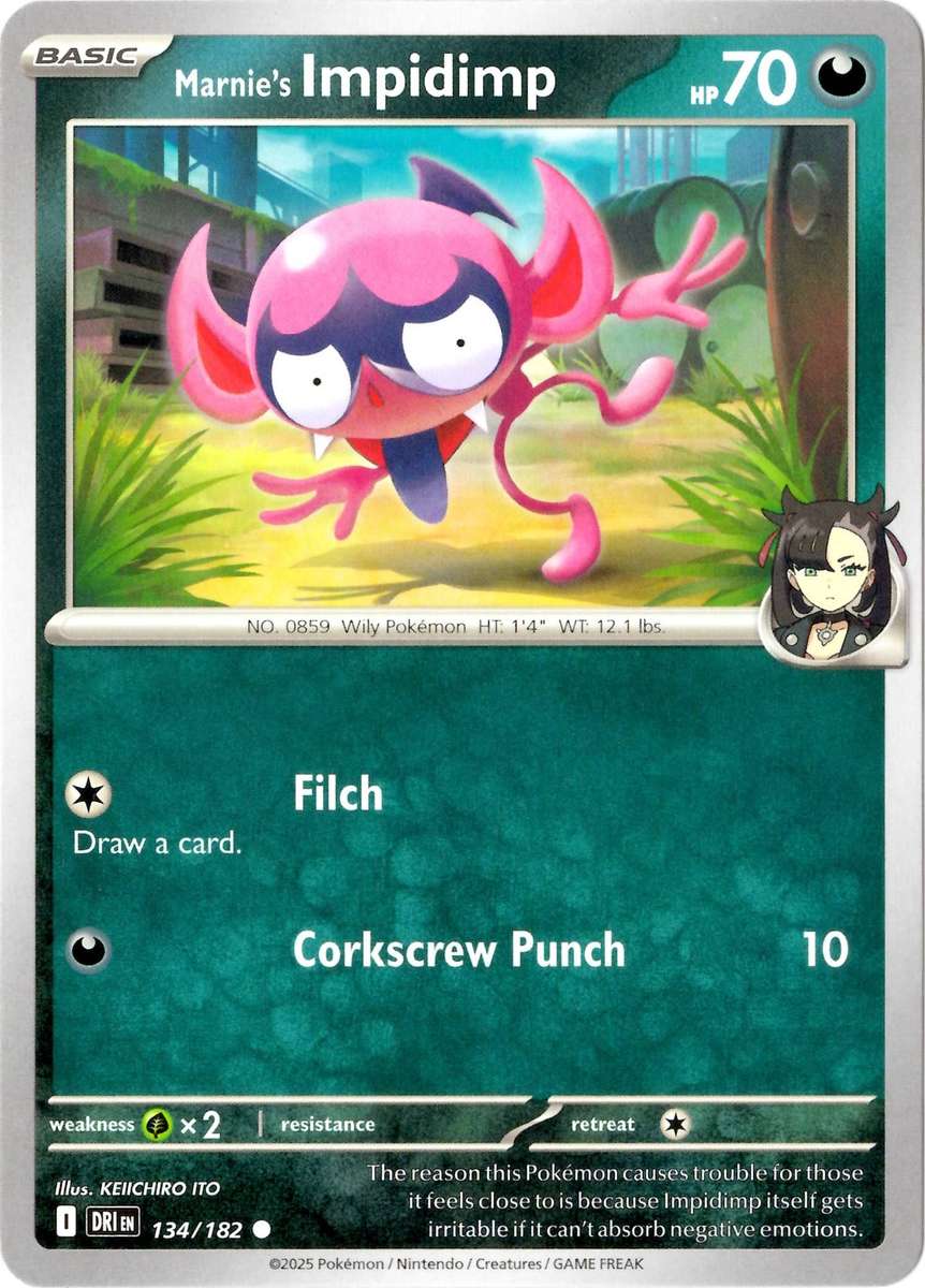 Pokemon Card - SV10: Destined Rivals - Marnie's Impidimp - 134/182 - Normal
