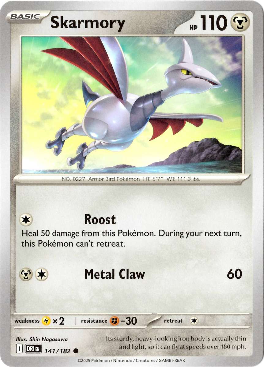 Pokemon Card - SV10: Destined Rivals - Skarmory - 141/182 - Normal
