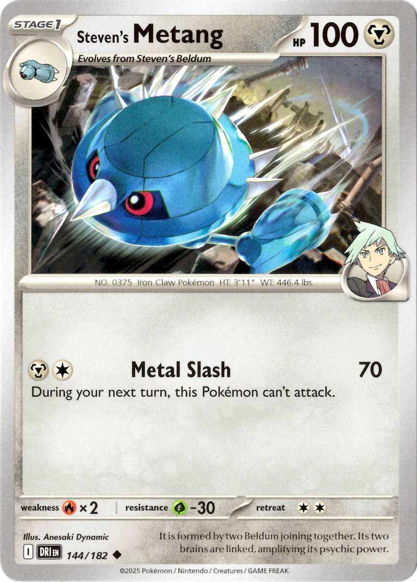 Pokemon Card - SV10: Destined Rivals - Steven's Metang - 144/182 - Normal