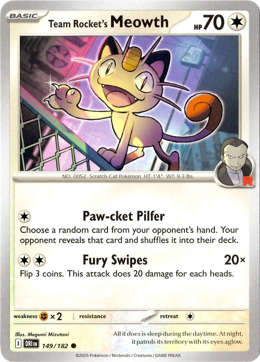 Pokemon Card - SV10: Destined Rivals - Team Rocket's Meowth - 149/182 - Normal