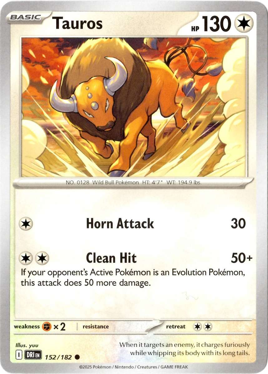 Pokemon Card - SV10: Destined Rivals - Tauros - 152/182 - Normal