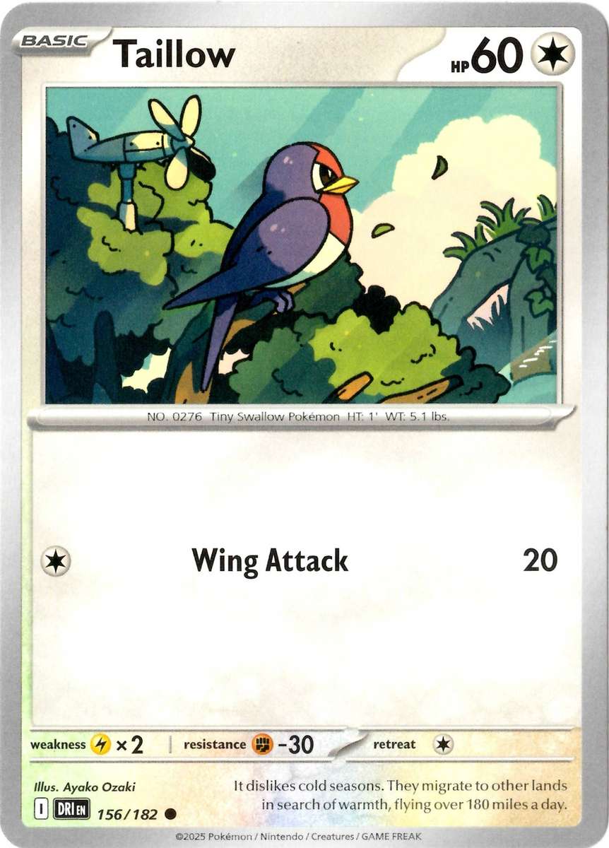 Pokemon Card - SV10: Destined Rivals - Taillow - 156/182 - Normal