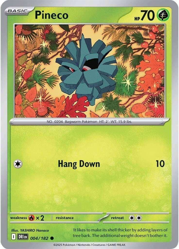 Pokemon Card - SV10: Destined Rivals - Pineco - 004/182 - Normal