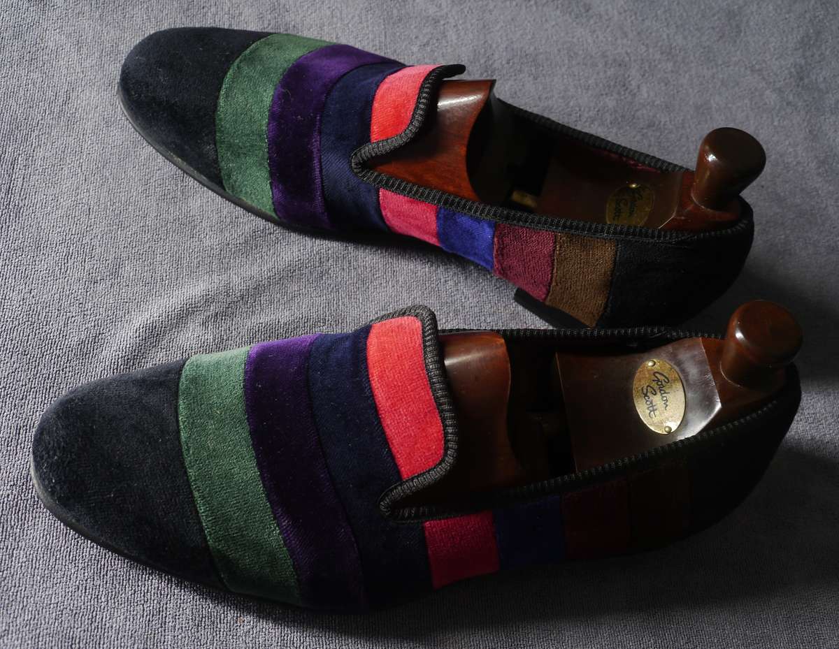 Crocket & Jones - Rainbow Velvet Slipper