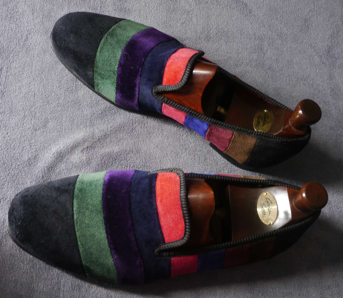 Crocket & Jones - Rainbow Velvet Slipper