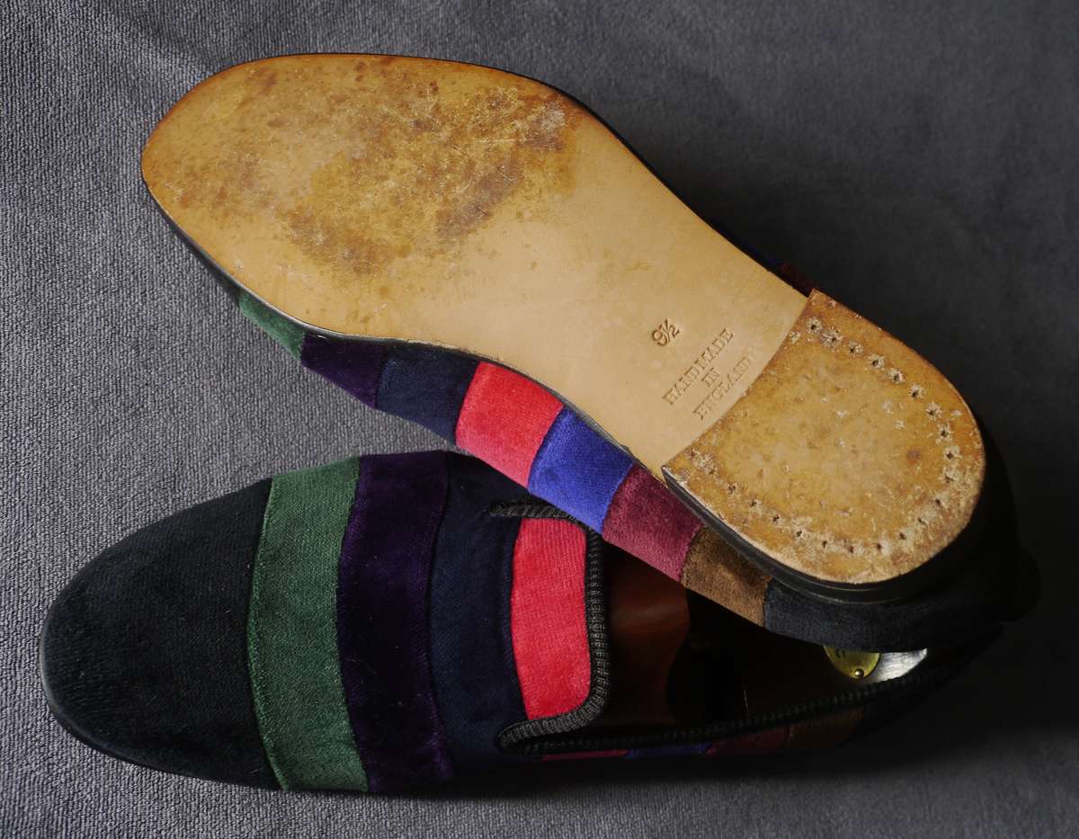 Crocket & Jones - Rainbow Velvet Slipper