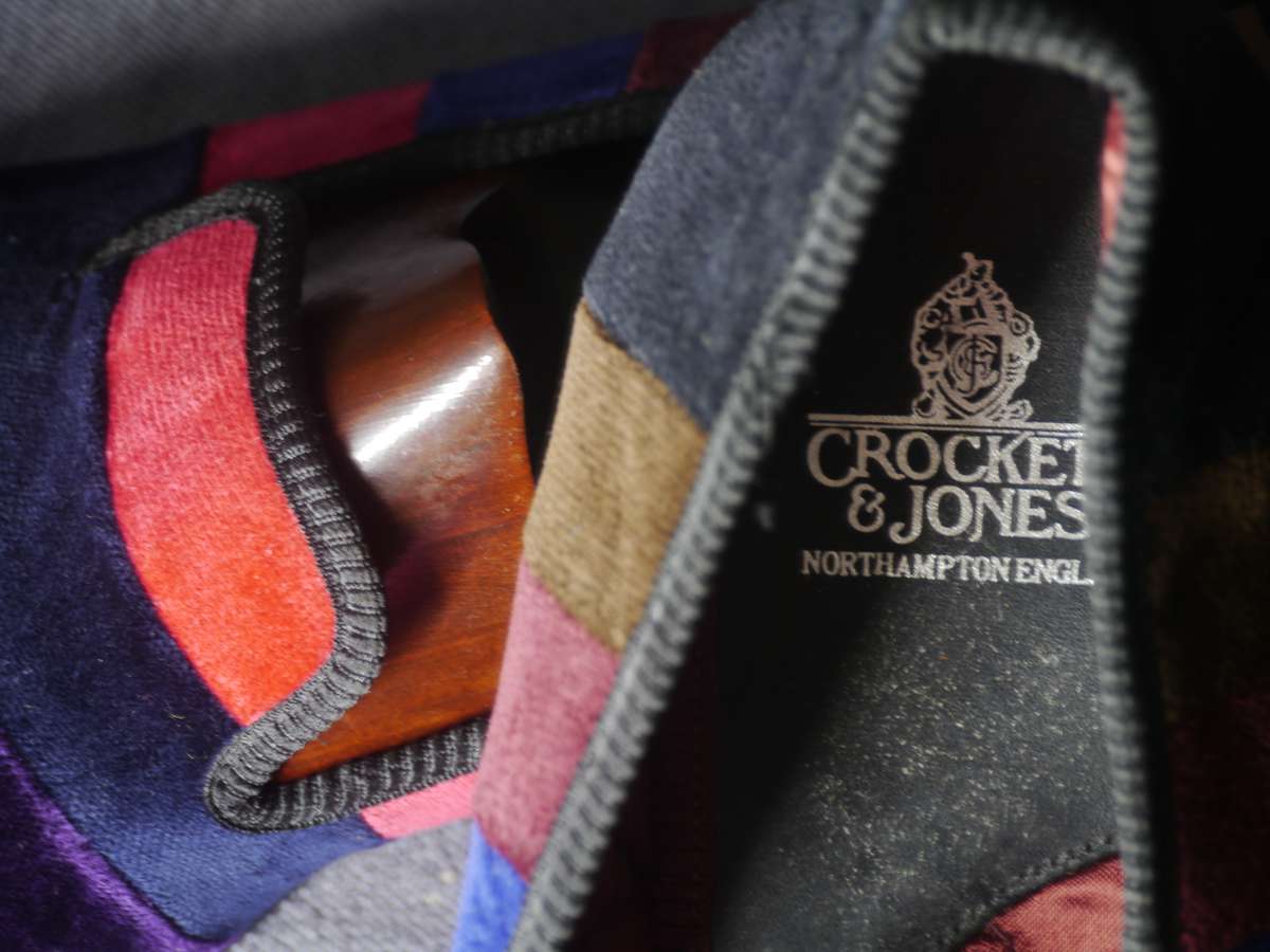 Crocket & Jones - Rainbow Velvet Slipper