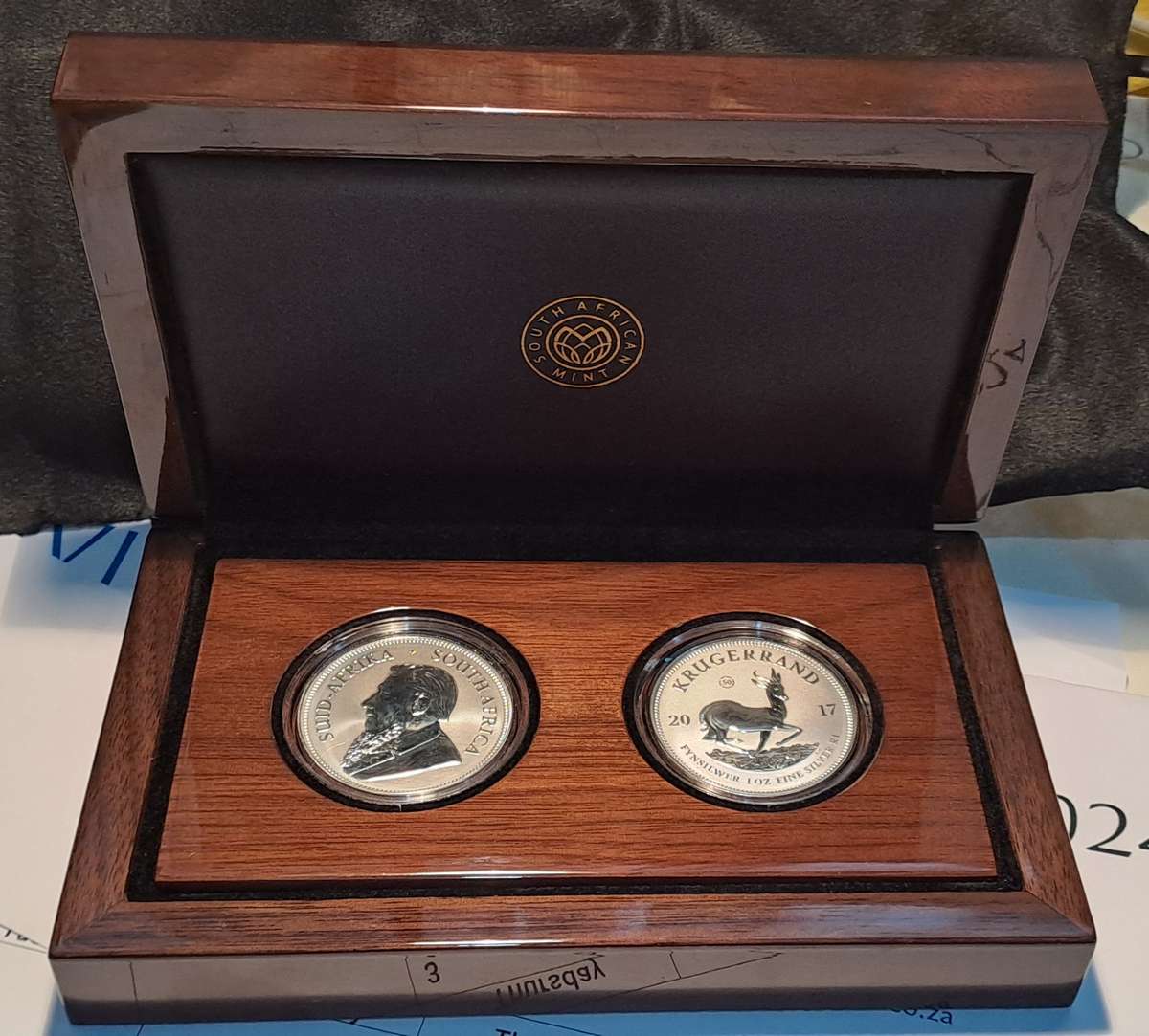 Double (2x) Premium UNC 2017 Silver 1 oz Krugerrand 50 yr Privy with Lovely Box, Cert, Capsules