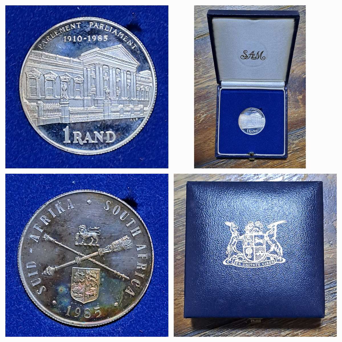 Lovely 1985 Silver Rand Parliament Proof in SA Mint case ***Crazy Wednesday***