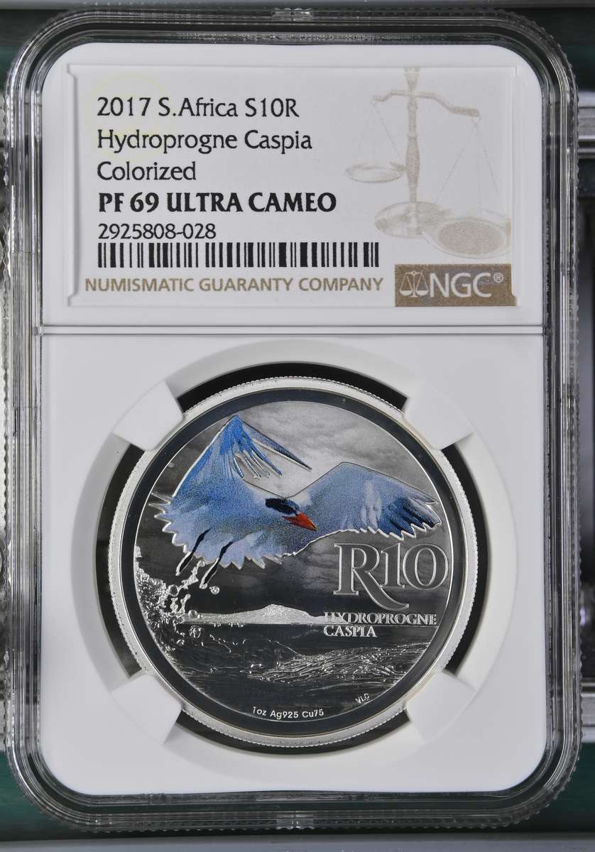 2017 PF69 Silver Proof Hydroprogne Caspia (Caspian Tern) Colorized R10 (1oz Silver)