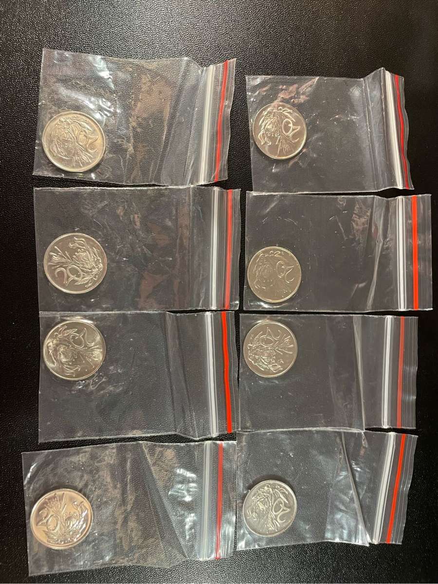 Set of 50 proof South African old coins 50 cent to 1c