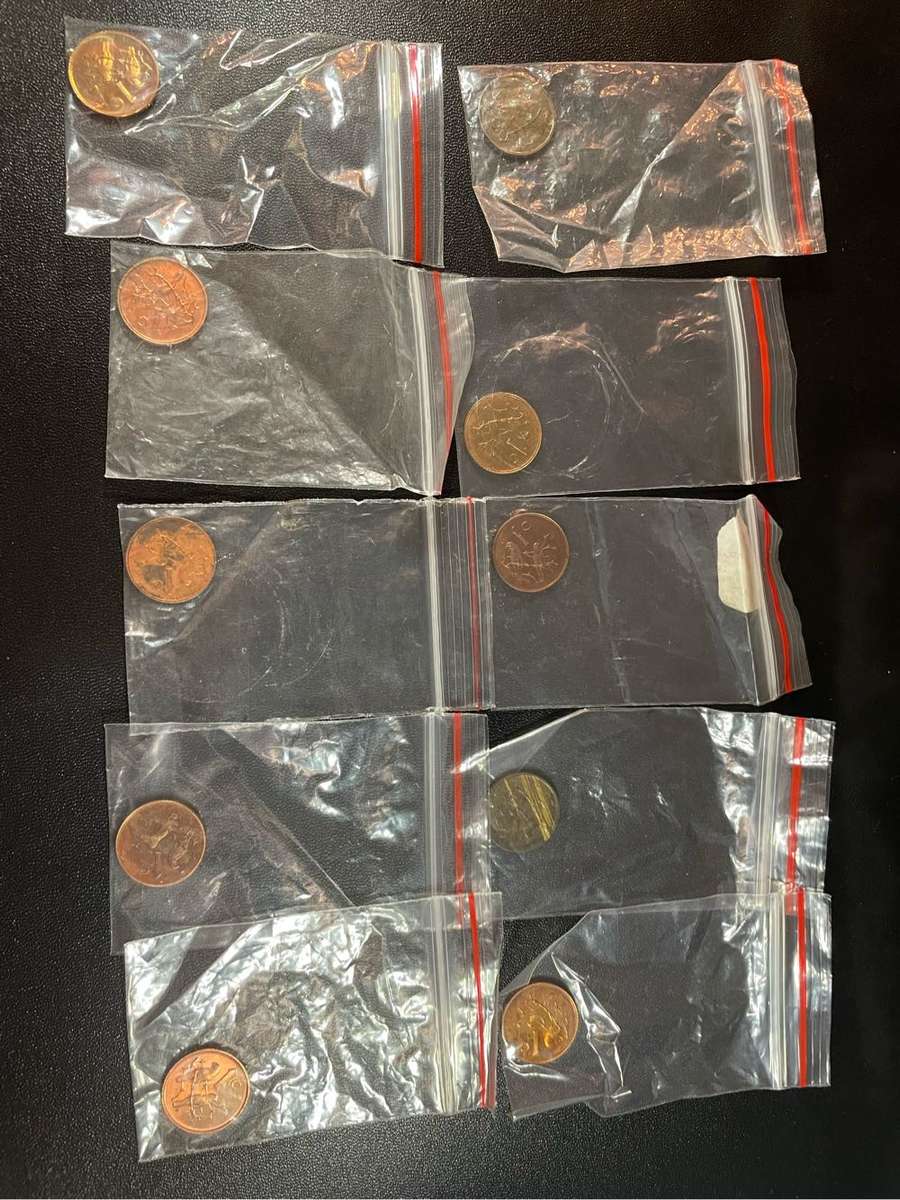 Set of 50 proof South African old coins 50 cent to 1c