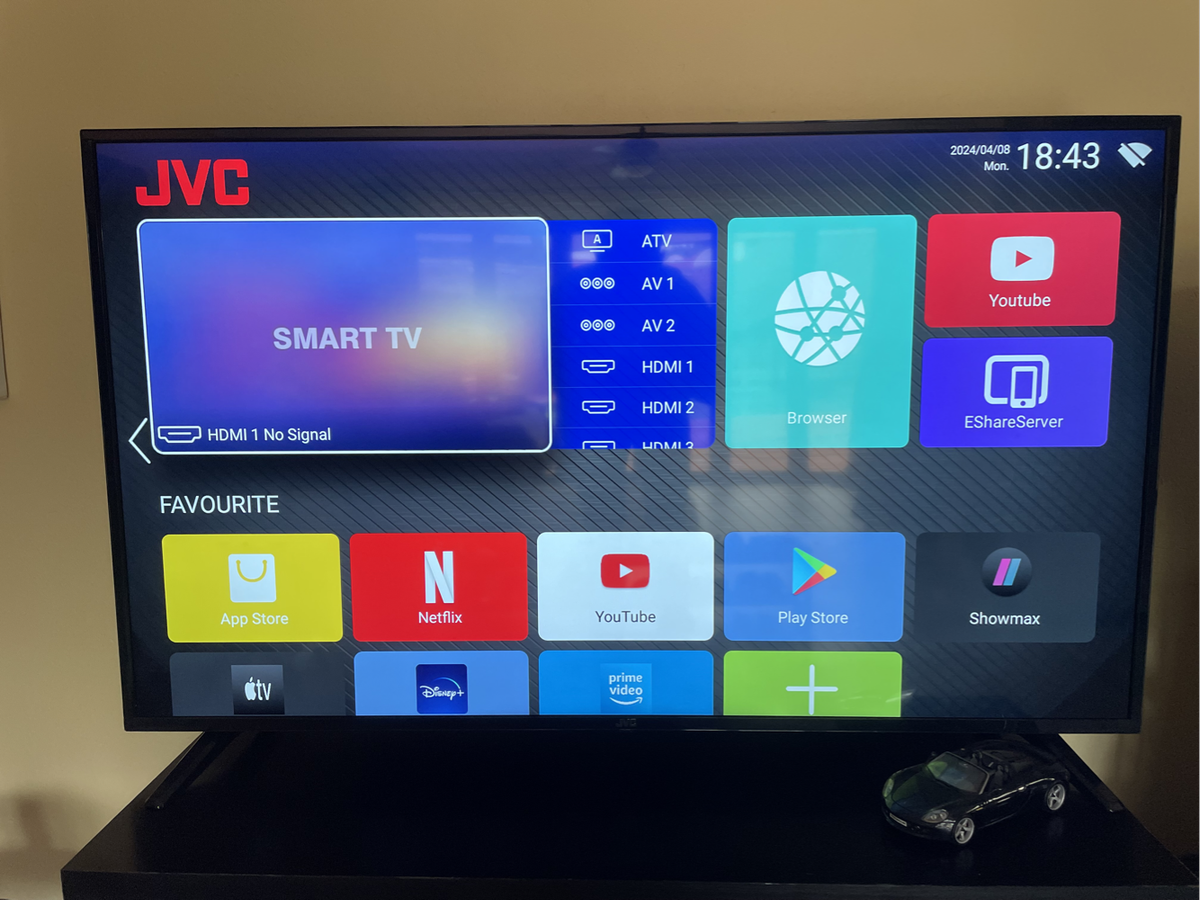 JVC 58 4K UHD Smart TV + Modern TV Stand