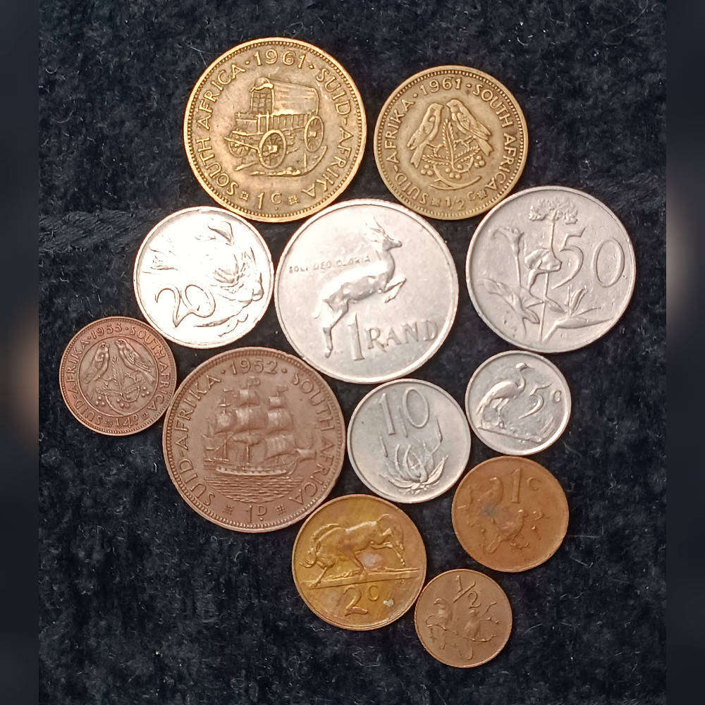 South African coin collecting 'starter kit' 12 x coins