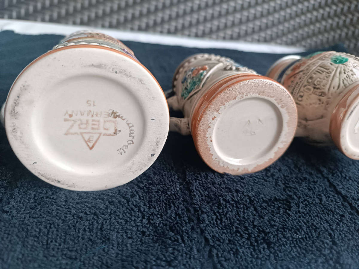 3 x mini beer steins lot