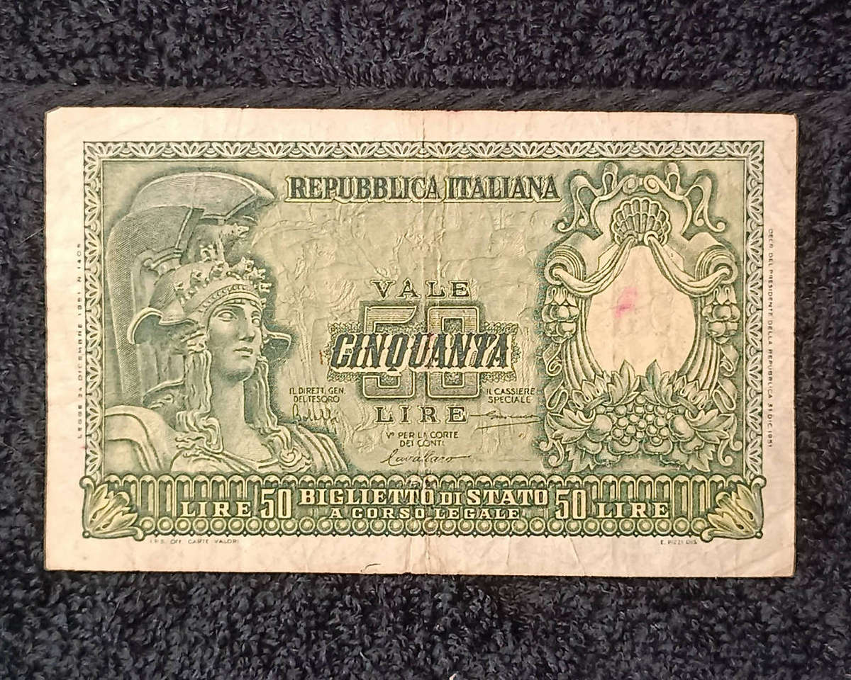 Banknote Italy 50 Lire 1951