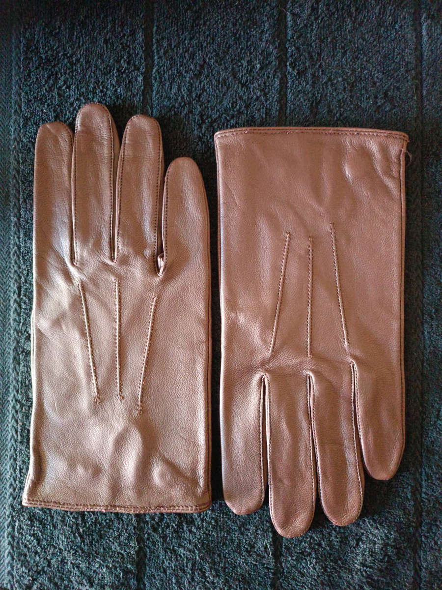 Vintage brown leather officers dress gloves