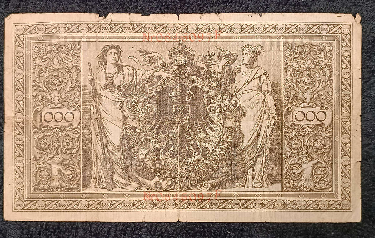 Banknote German 1000 Mark Reichsbanknote 1910