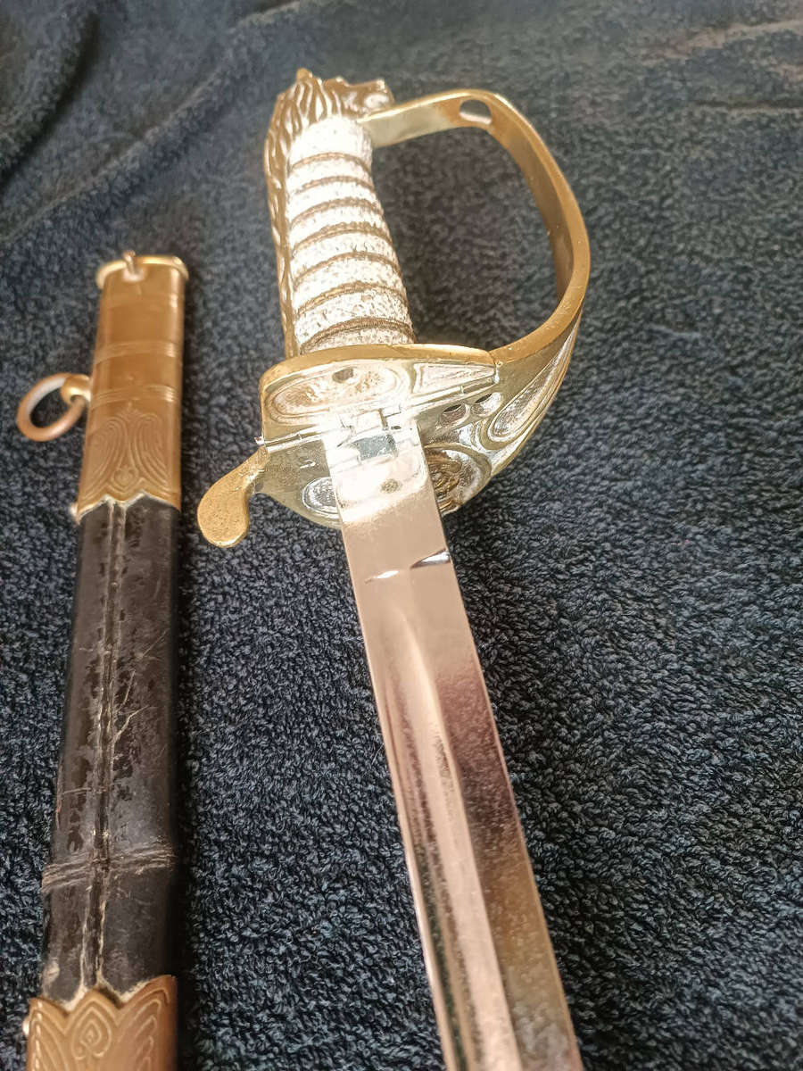 South African Navy Officers Sword and scabbard by Gieves of UK pre 65