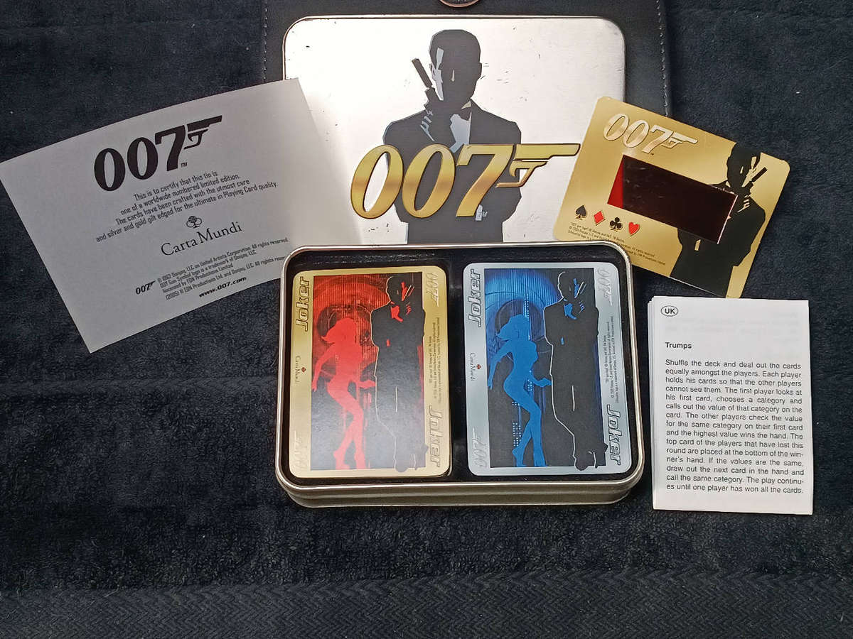 007 limited edition playing cards double pack collectors tin