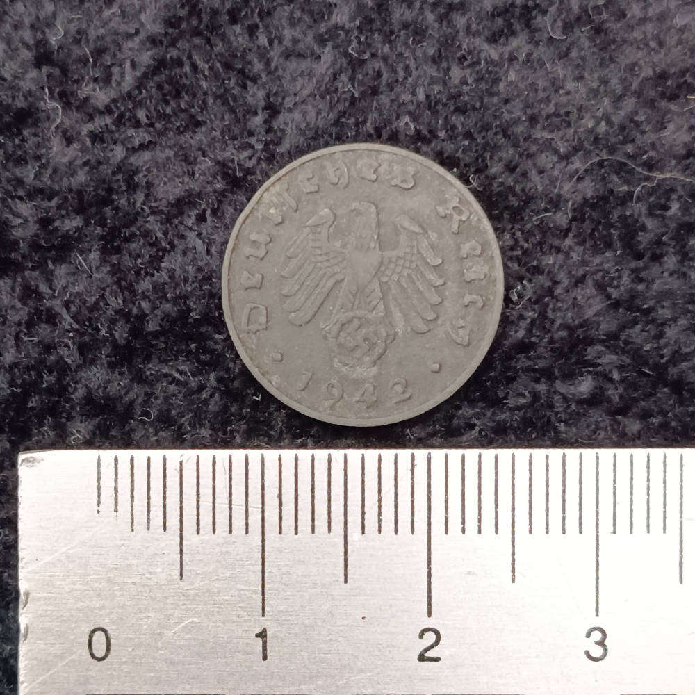 1 Pfennig coin German Empire (Deutsches Reich) 1942 ww2