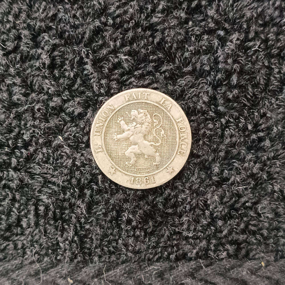 Belgian 5 centimes coin 1861