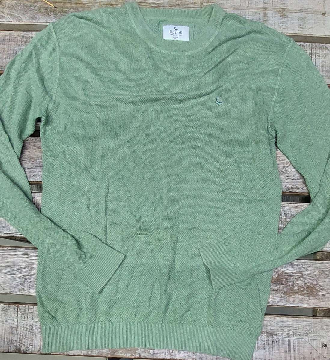 100% COTTON OLD KHAKI LONG SLEEVE SWEATER