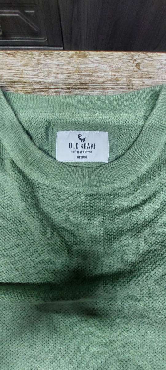 100% COTTON OLD KHAKI LONG SLEEVE SWEATER