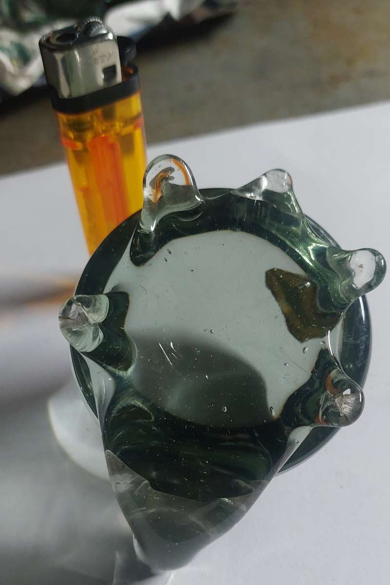 RARE VINTAGE COLLECTABLE SWAZILAND NGWENYA HEAVY GLASS TORTOISE