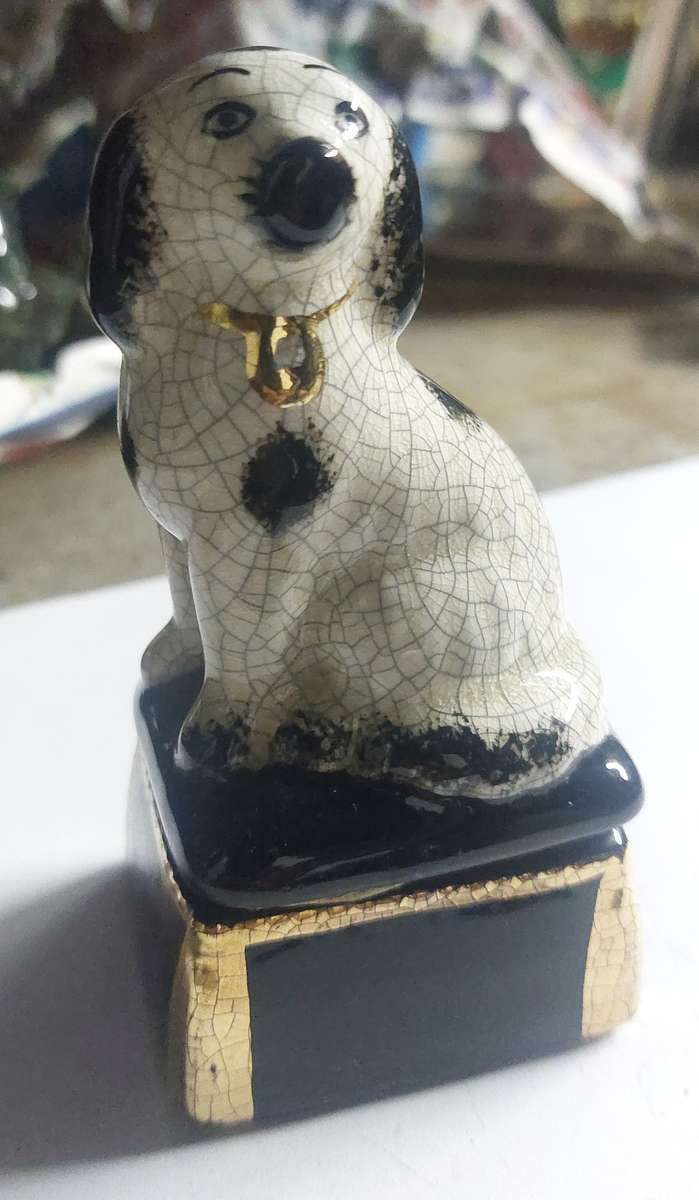 RARE VINTAGE COLLECTABLE TAKAHASHI DOG TRINKET BOX SPANIEL MADE IN JAPAN