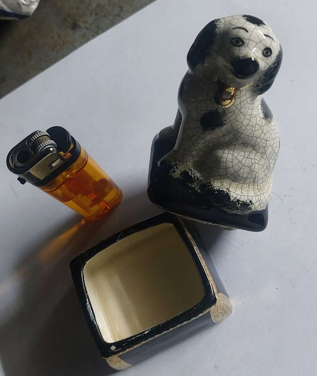 RARE VINTAGE COLLECTABLE TAKAHASHI DOG TRINKET BOX SPANIEL MADE IN JAPAN