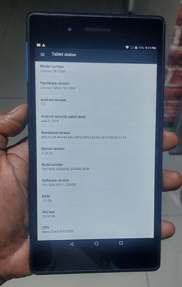LENOVO 7 INCH TAB WITH CASING SEE PICTURES FOR SPECS