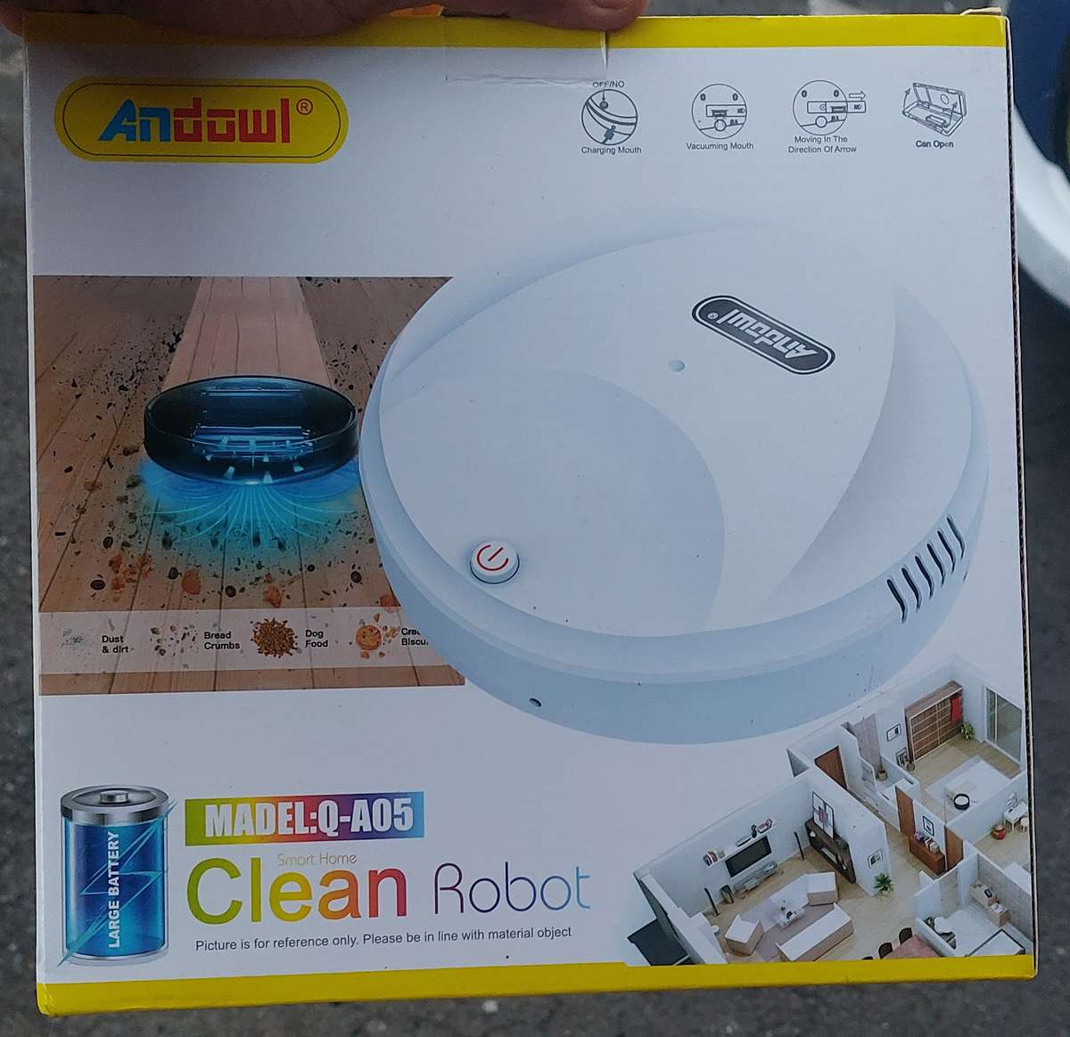 LIKE NEW USED ONCE ANDOWL VACUME ROBOT